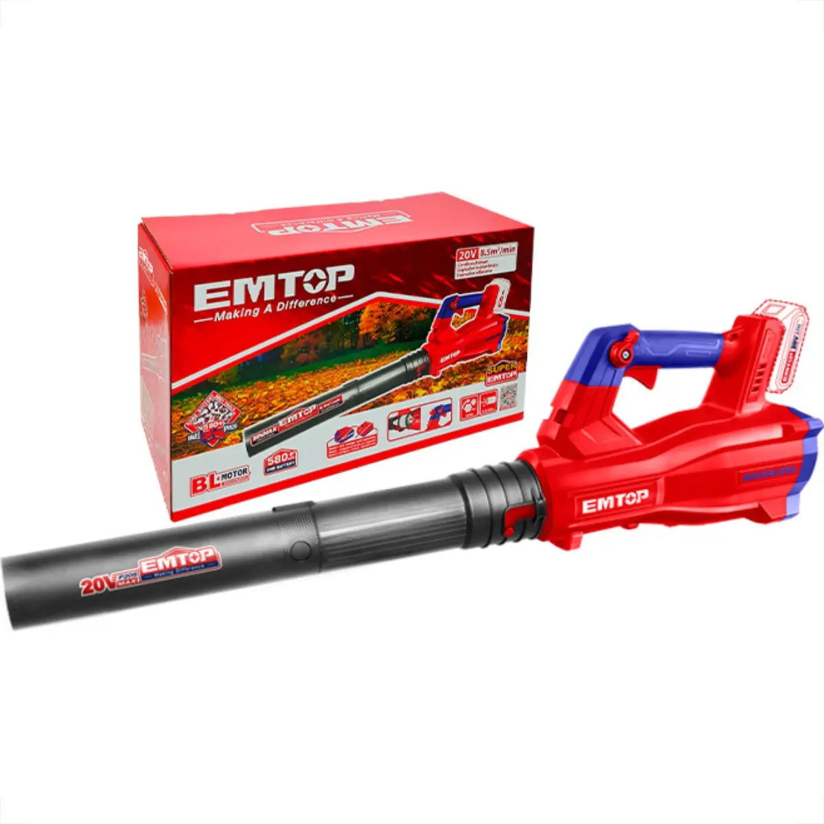 SOPRADOR DE FOLHAS EMTOP 20V 18000RP 8,5M CUBICOS /MIN - EMTOP